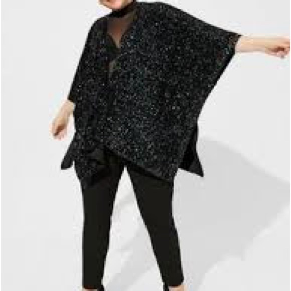 Torrid Black Sequin Women's Top Plus O/S fits plus size - Picture 3 of 6